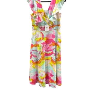 Colorful Abstract Print Women's Dress